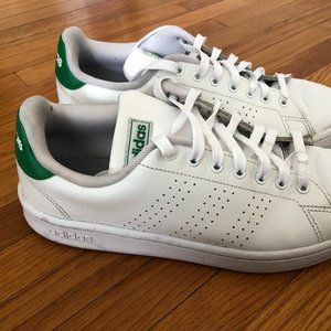 ADIDAS Advantage, White and Green, Size 8.5